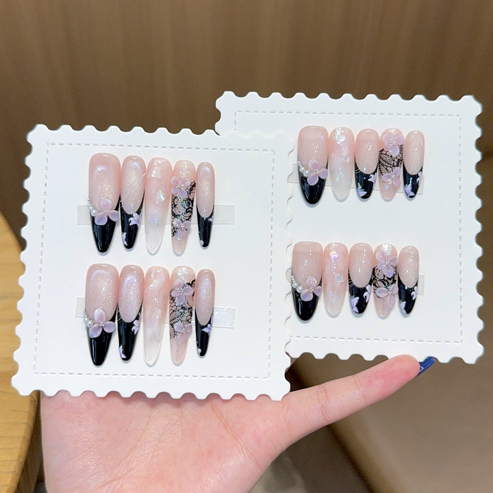 Artificial Nails In Elegant Floral Design Bowlift
