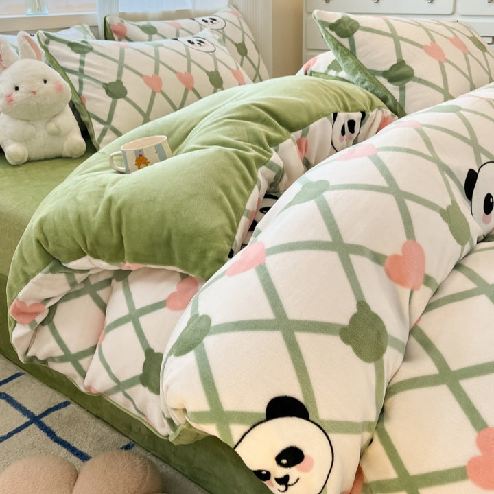 Plush Reversible Microfiber Comforter Set With Oversized Bolstered Body Pillow And Geometric Print