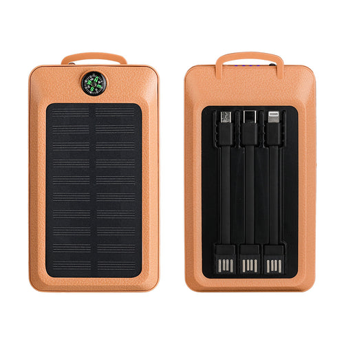 Portable power bank with integrated solar charging technology and multiple USB ports Bowlift