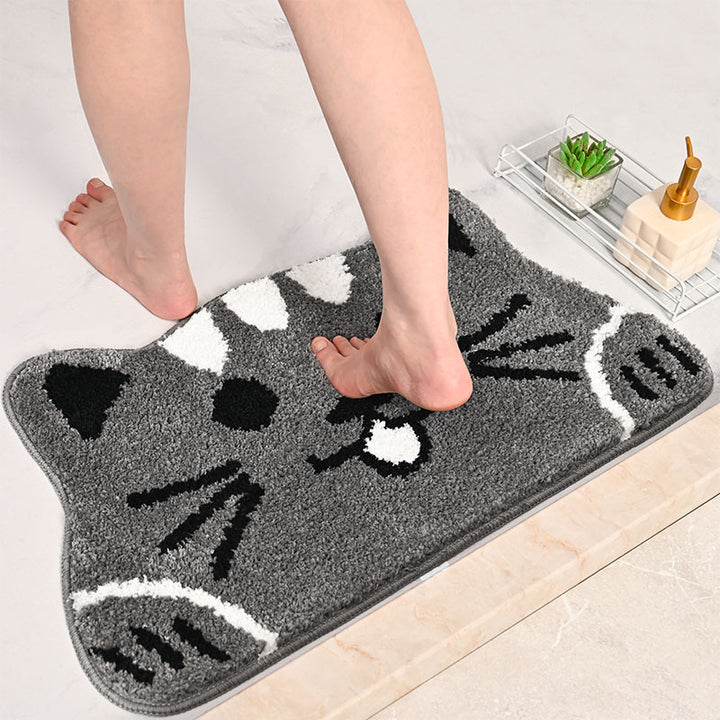 Whimsical Cat-Themed Bath Mat Bowlift