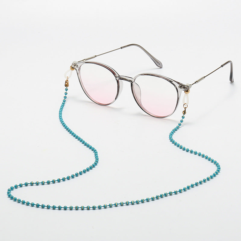 Fashionable Cat-Eye Glasses with Beaded Chain Bowlift