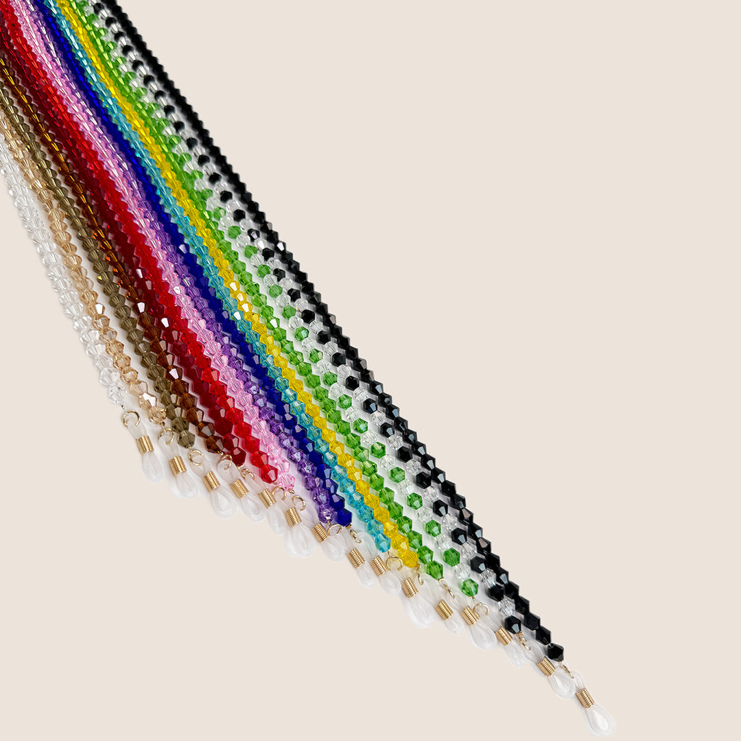 Beaded Eyewear Chain with Clear Tips Bowlift