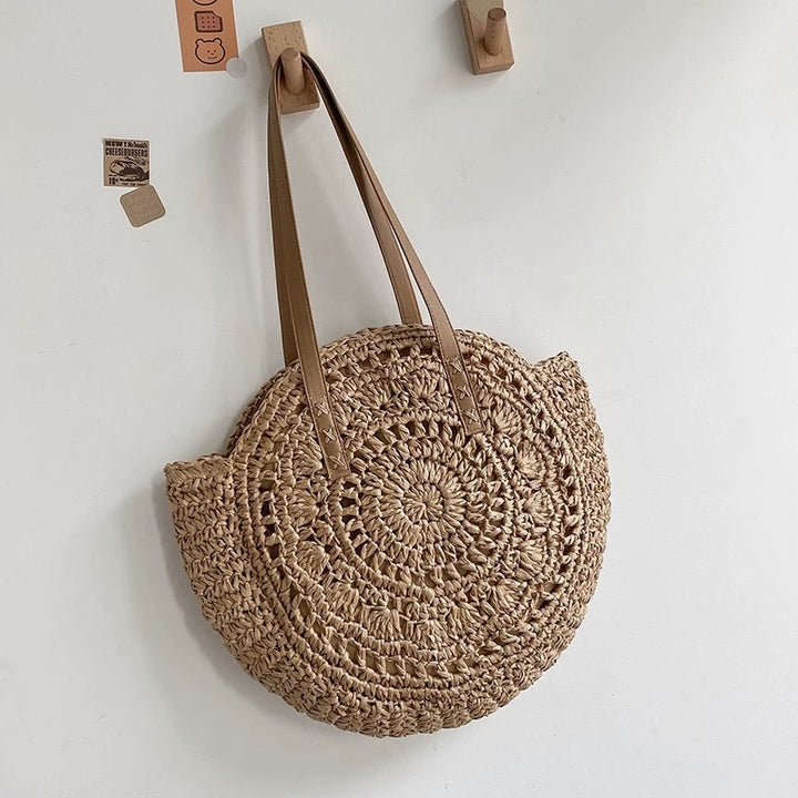 Handcrafted Round Wicker Bag Bowlift