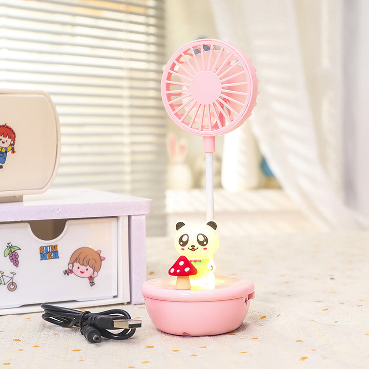 Ladies Portable Mini Fan with LED Function and Animal Design Bowlift