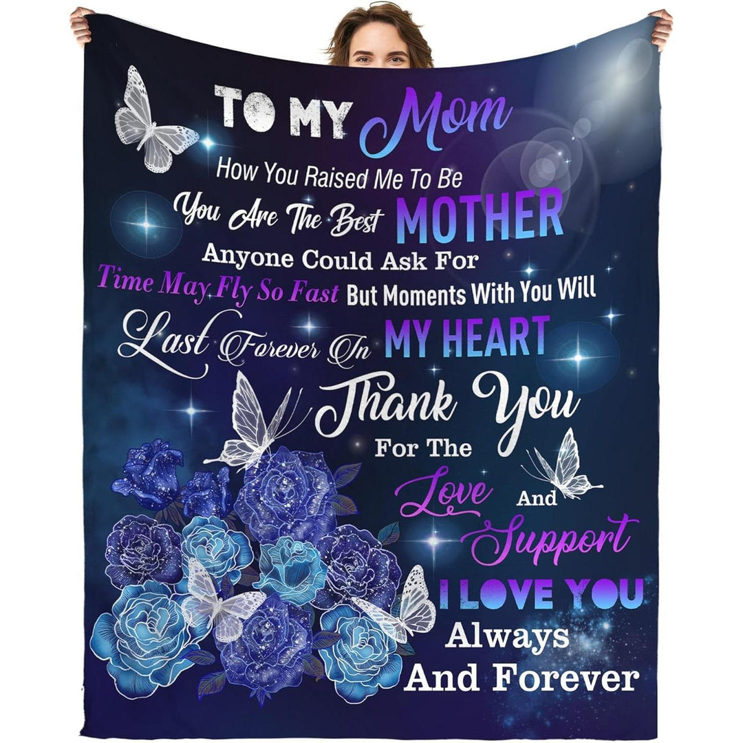Maternity Keepsake Fleece Blanket With Sunflower And Elephant 'To My Mommy' Printed Message