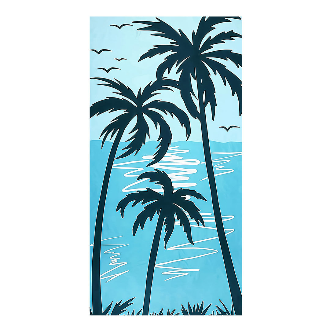 Oversized Microfiber Beach Towel With Retro Daisy Pattern And Quick-Dry Lightweight Weave