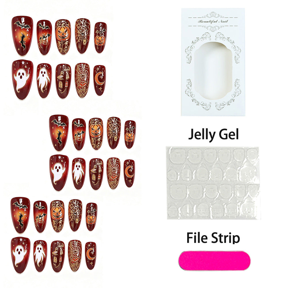 Artificial Nail Set with Halloween Designs Bowlift