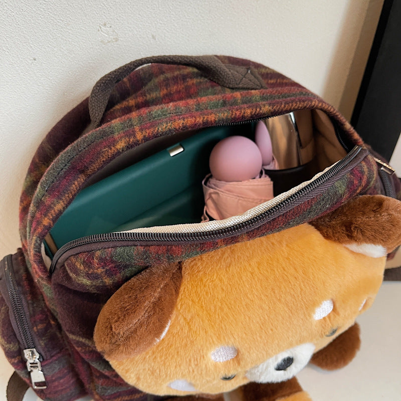 Plush backpack with animal design Bowlift