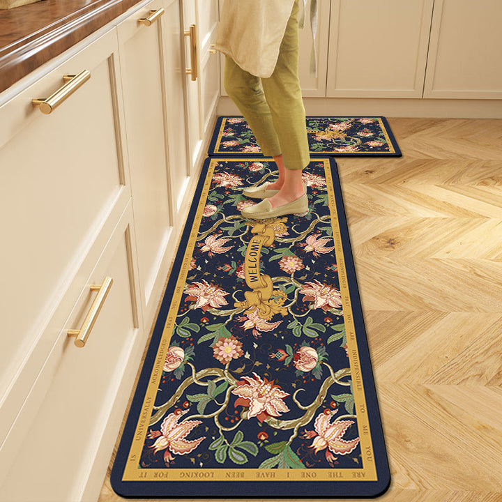 Floral Pattern Kitchen Comfort Mat