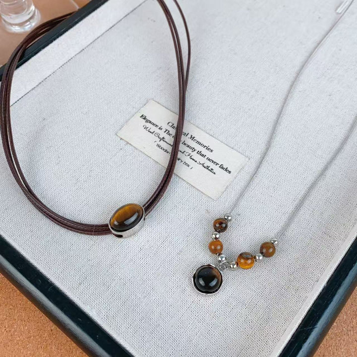 Tiger Eye Pendant Necklace Bowlift