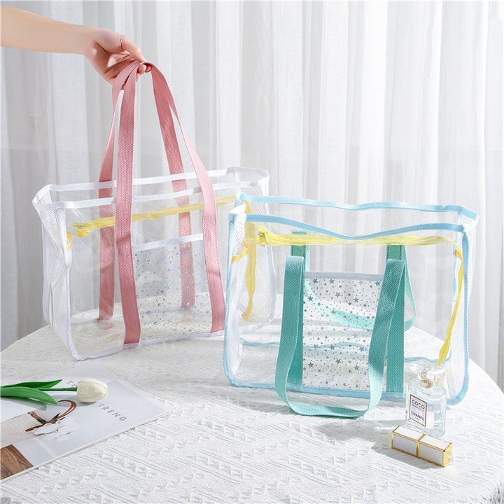 Transparent Mesh Shopping Tote Bowlift