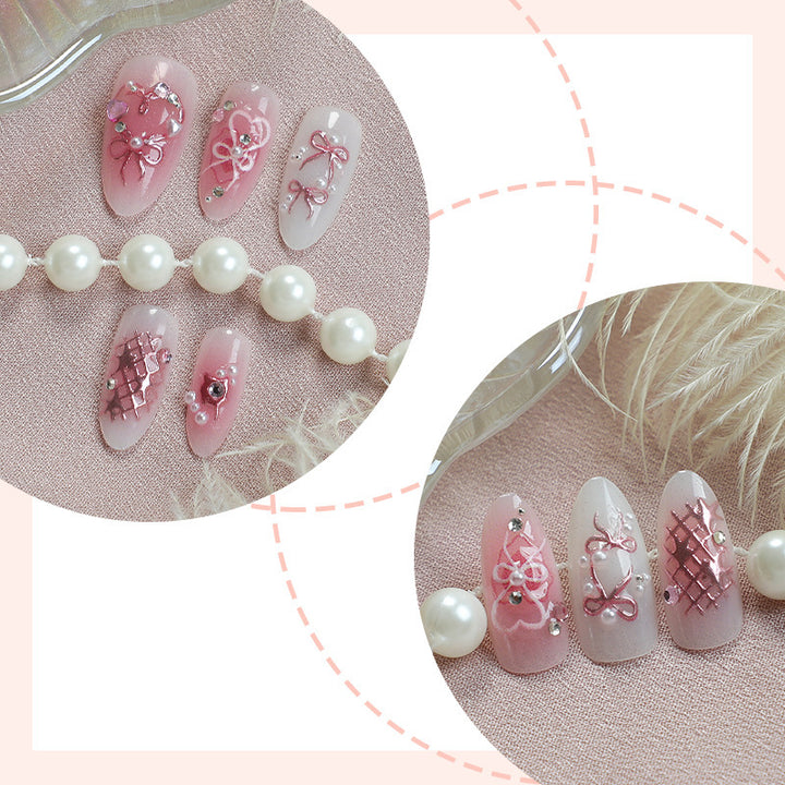 Decorative Bow Knot Press-On Nail Set Bowlift