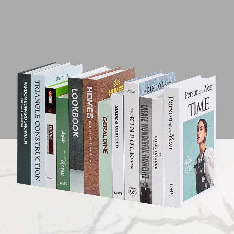 Decorative faux book storage box set for bookshelf styling Bowlift