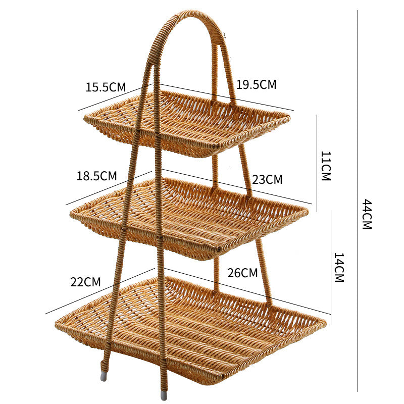 Three-Tier Woven Serving Stand Bowlift