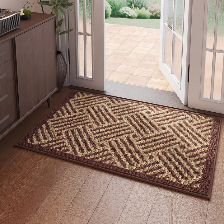 Textured Geometric Doormat Bowlift