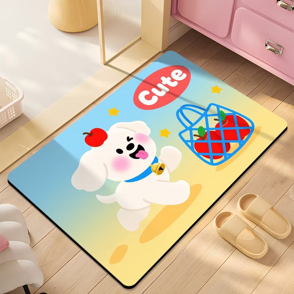 Cute Cartoon Dog Shower Mat Bowlift