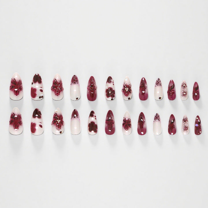 Floral 3D Press-On Nail Set Bowlift