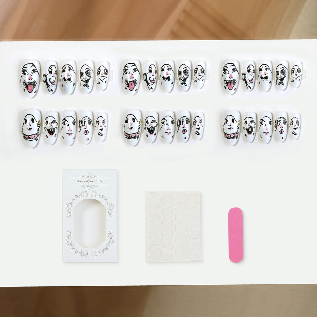 Creative Nail Art Set with Face Designs Bowlift