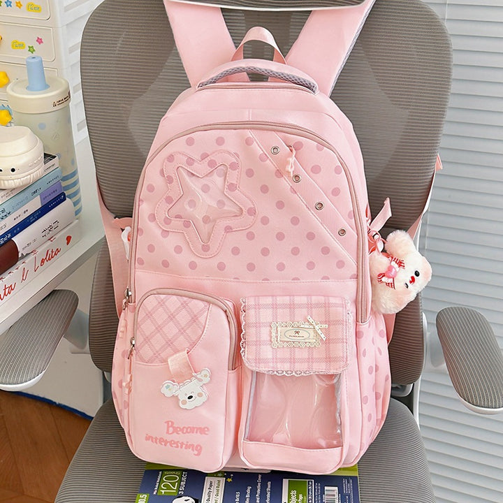 Cute Polka Dot Character Backpack Bowlift