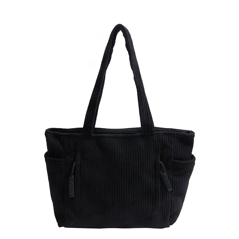Corduroy Multi-Pocket Tote Bag Bowlift