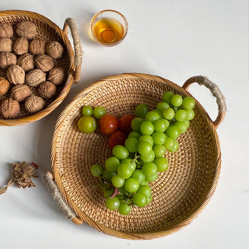 Handwoven storage basket with sturdy handles Bowlift