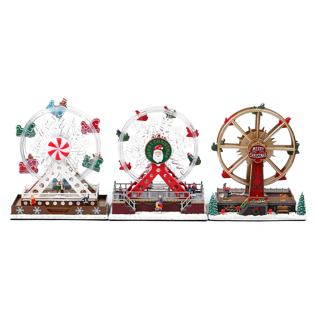 Illuminated Snowflake Ferris Wheel Decoration Bowlift