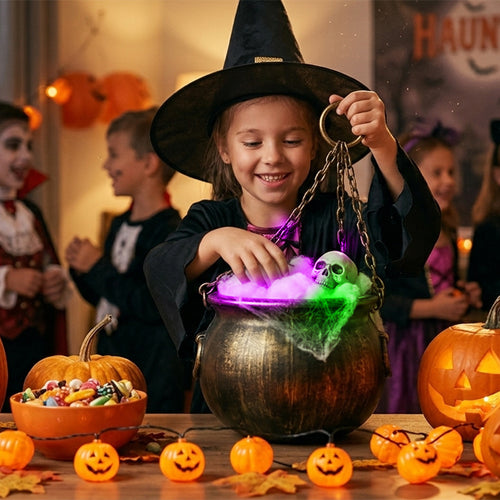 Spooky Illuminated Cauldron Decoration Bowlift