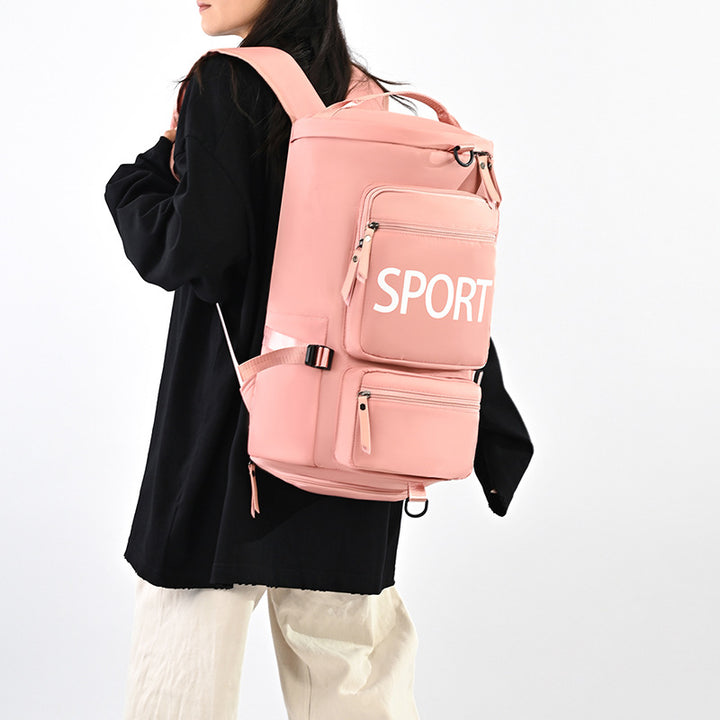 Sporty backpack with multiple compartments and reflective elements Bowlift