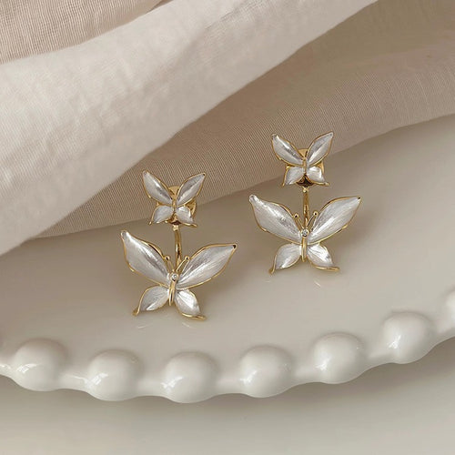 Delicate Butterfly-Inspired Stud Earrings Bowlift
