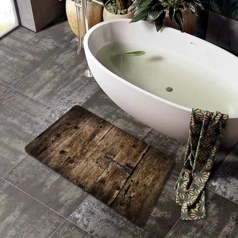Natural Wood Grain Bath Mat Bowlift