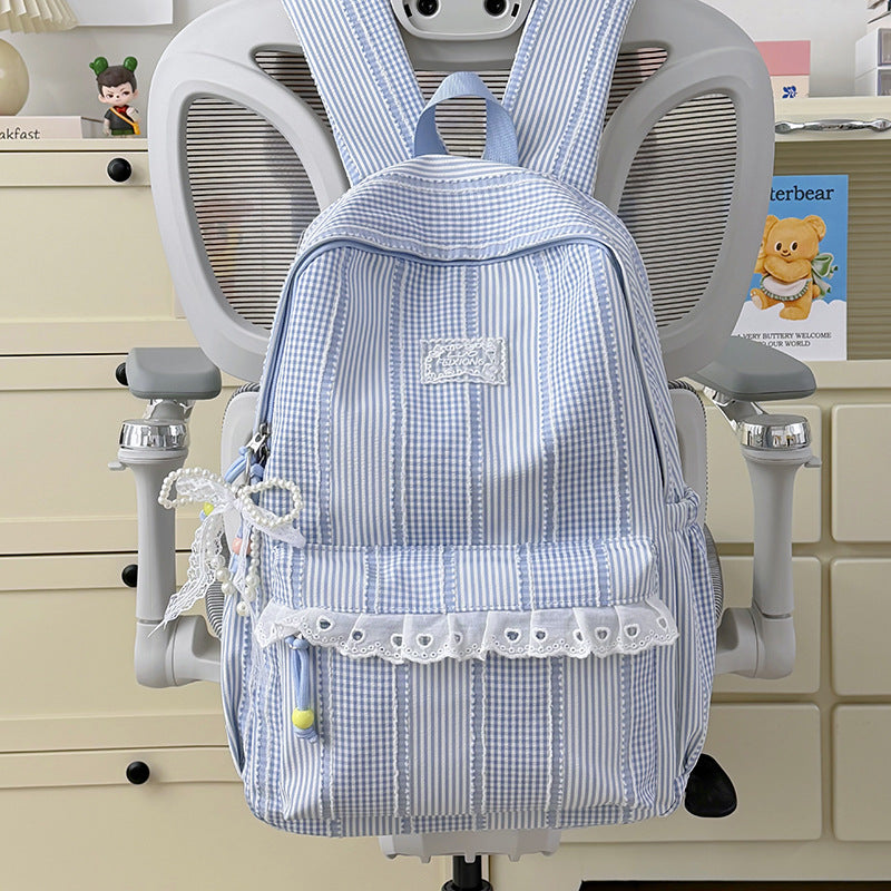 Stylish Striped Design Backpack Bowlift