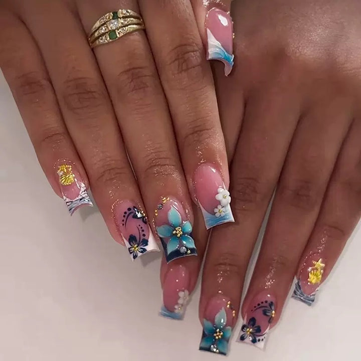 Floral 3D Decorative Nail Art Extensions Bowlift