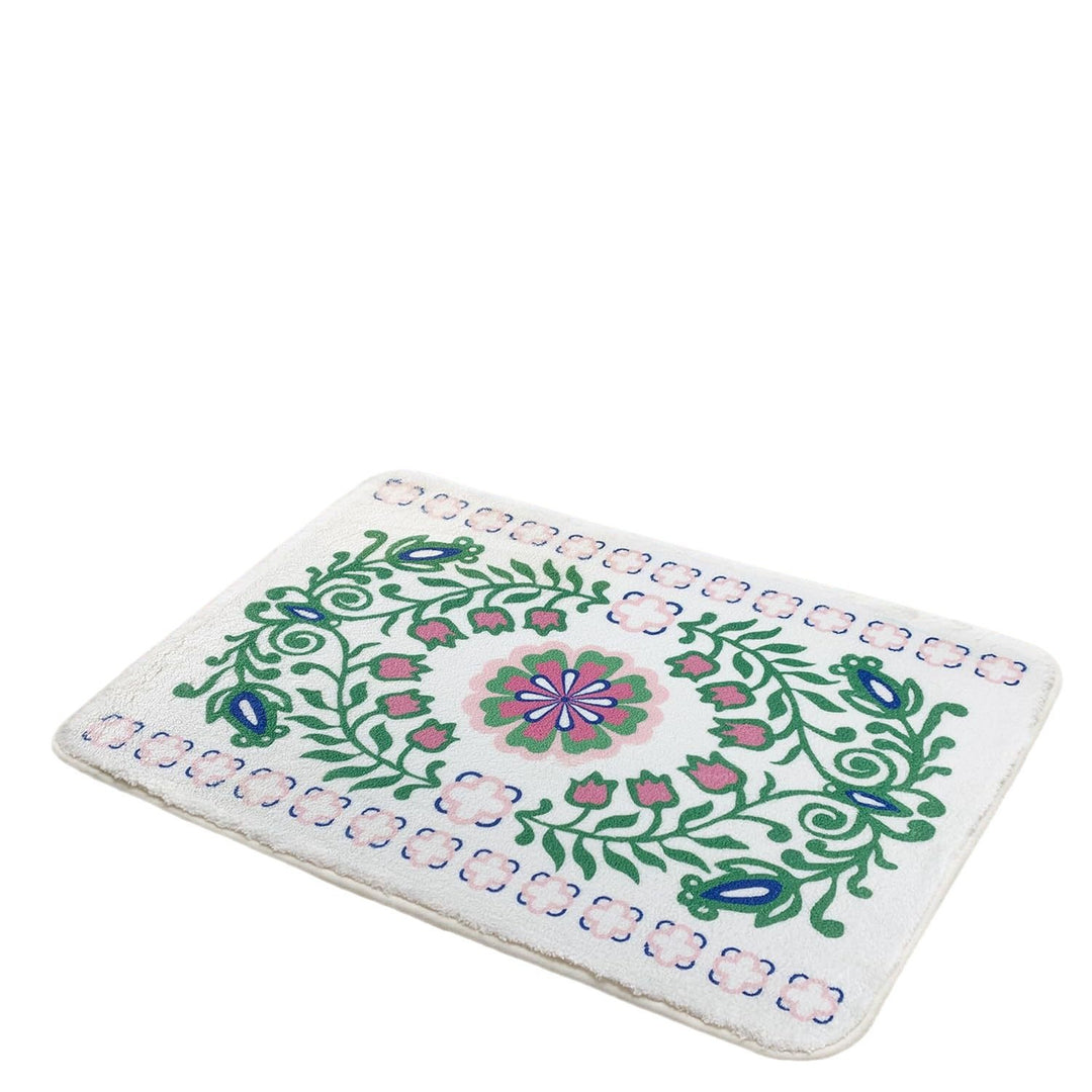 Luxurious Floral Design Bath Mat Bowlift