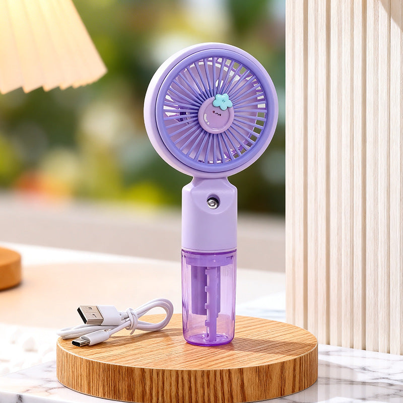 Women's portable USB fan with spray function Bowlift