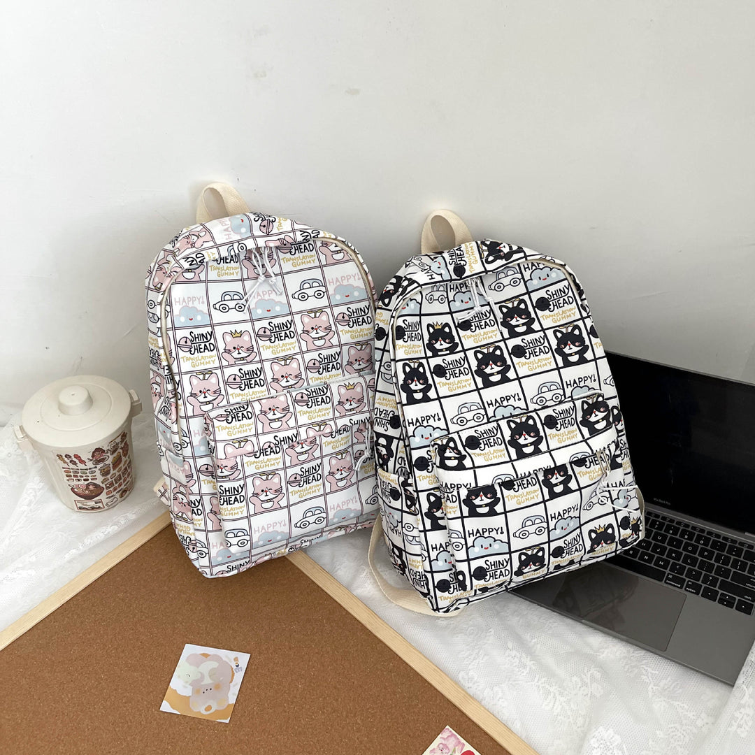 Cartoon Patterned Backpack Bowlift