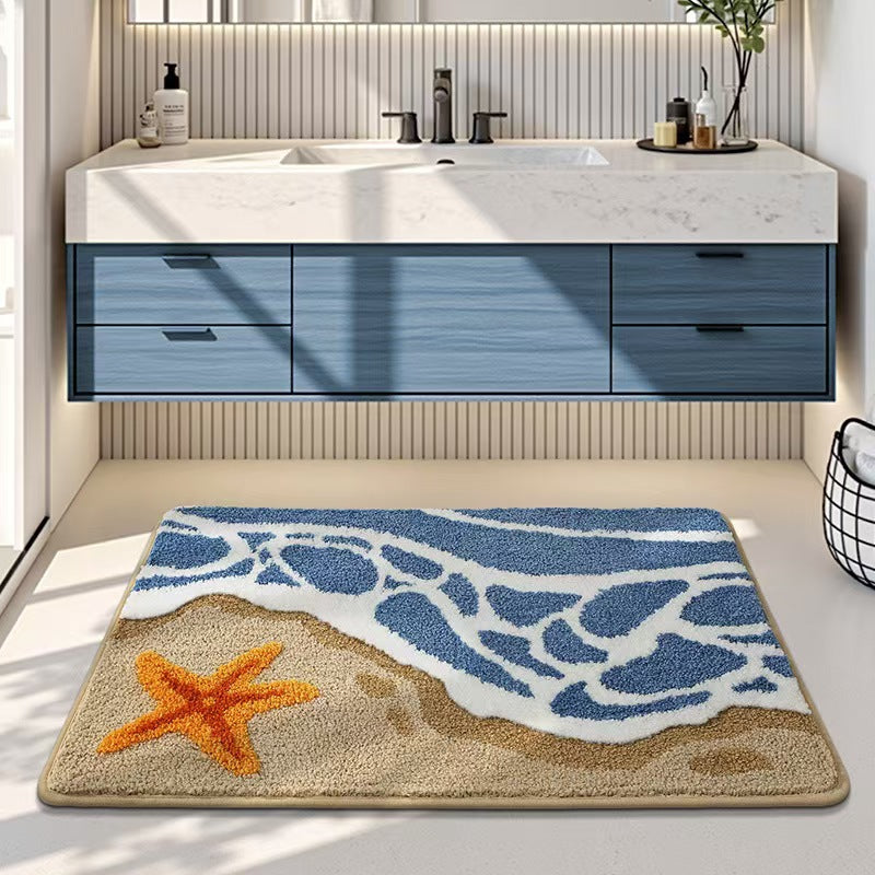 Soft Textured Abstract Pattern Bath Mat