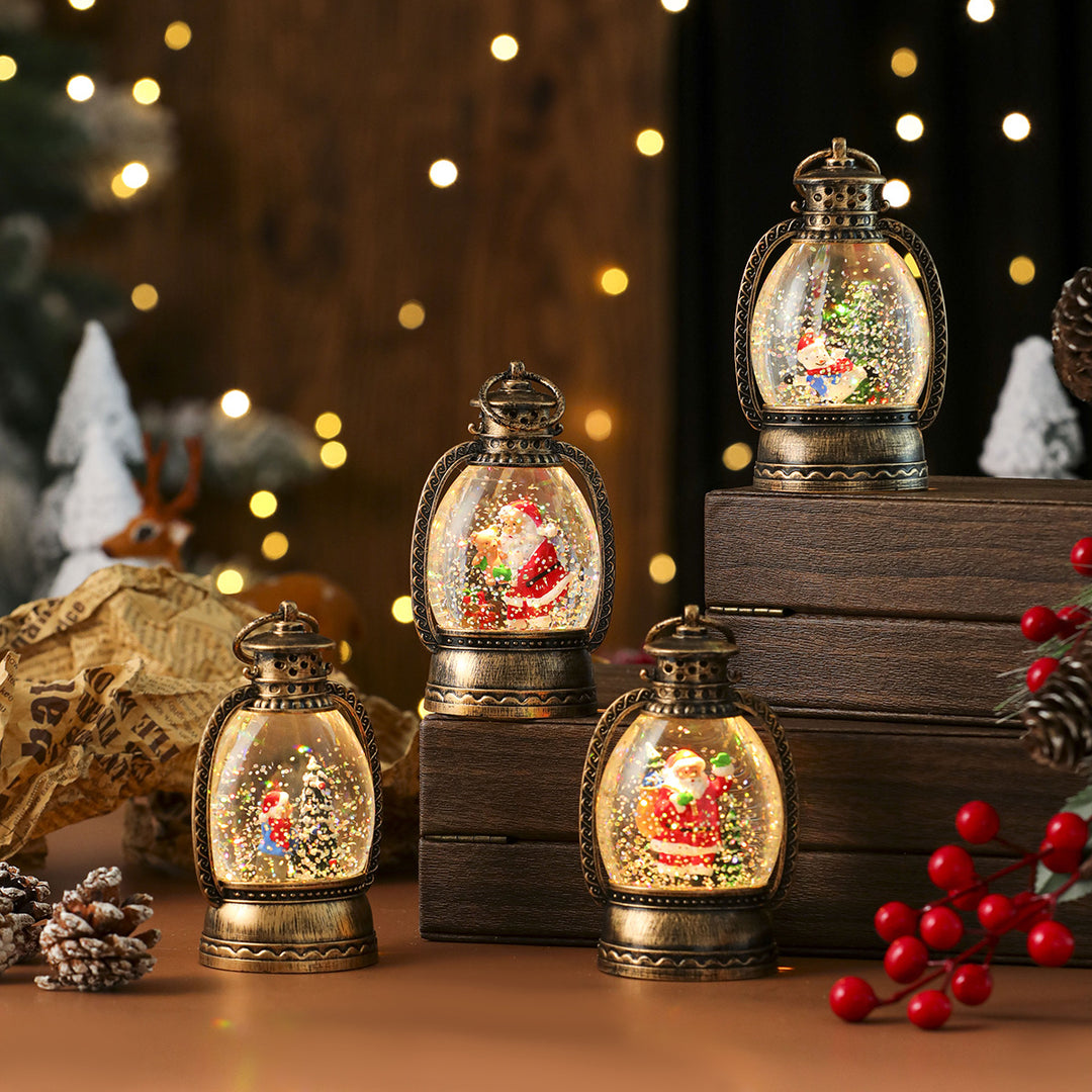 Decorative LED Snow Globe Lantern Bowlift