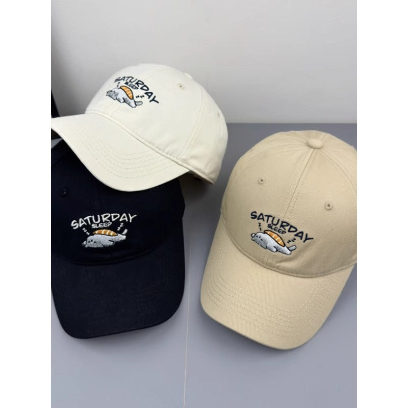 Unisex Playful Embroidered Cap Bowlift