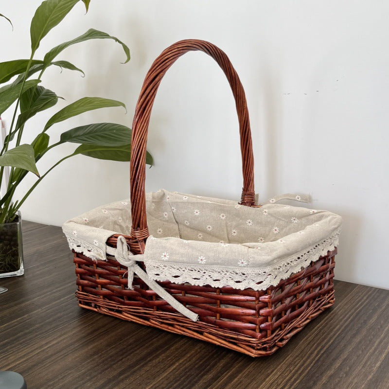 Decorative Woven Storage Basket Bowlift