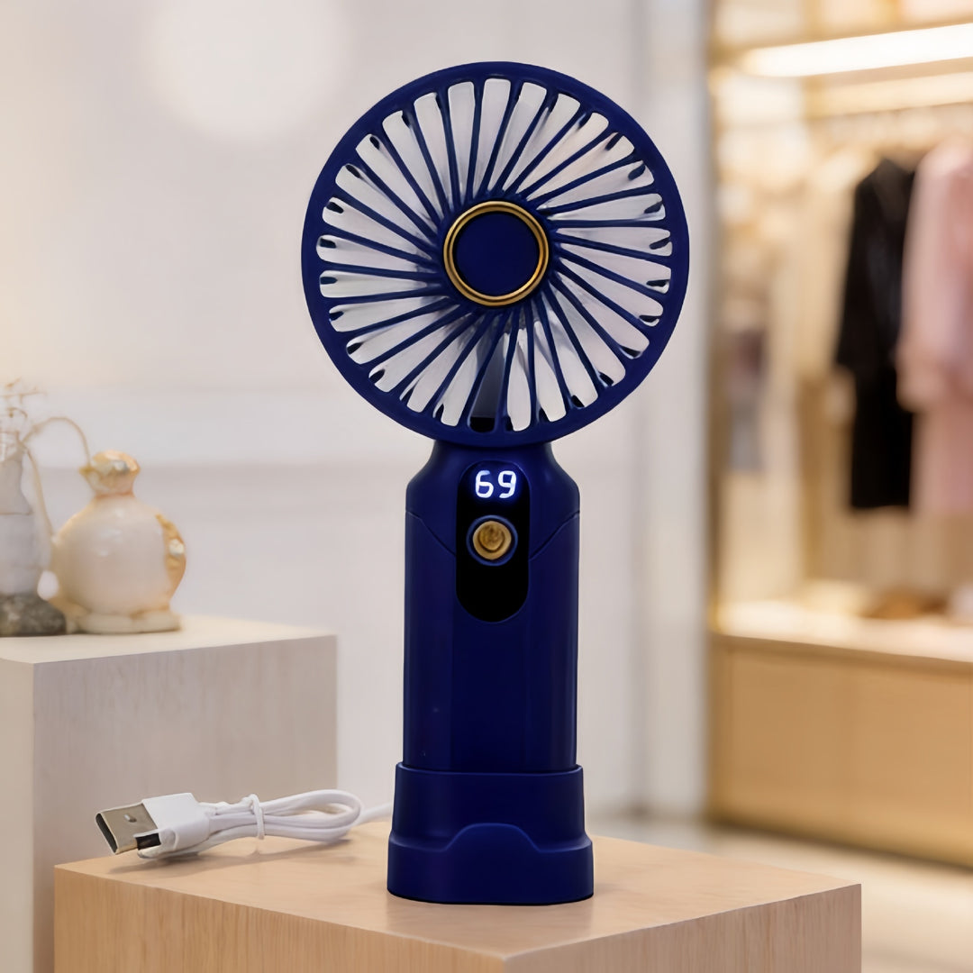 Women's Portable Hand Fan with Digital Display Bowlift   1782815881