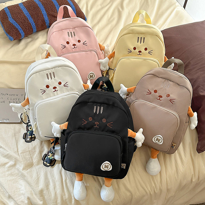 Plush Cat-Themed Backpack Bowlift