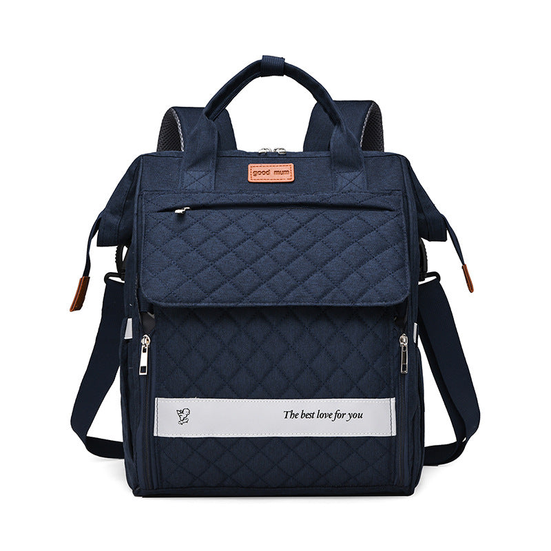 Multi-Pocket Quilted Baby Care Backpack Bowlift