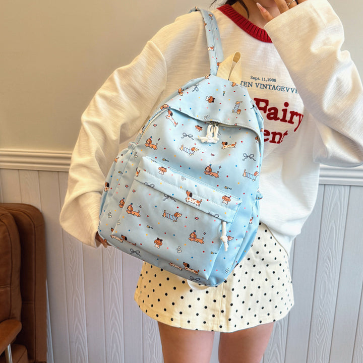 Backpack with Cheerful Dog Motif Bowlift