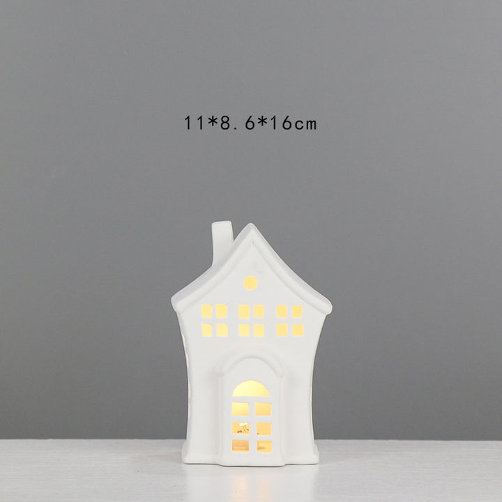 Decorative Ceramic House Lantern Bowlift