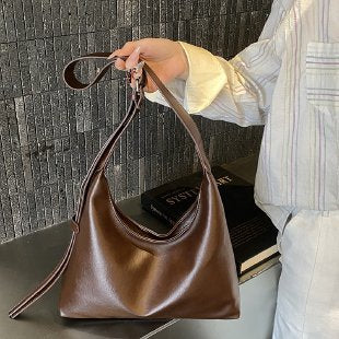 Soft Leather Minimalist Hobo Bag Bowlift