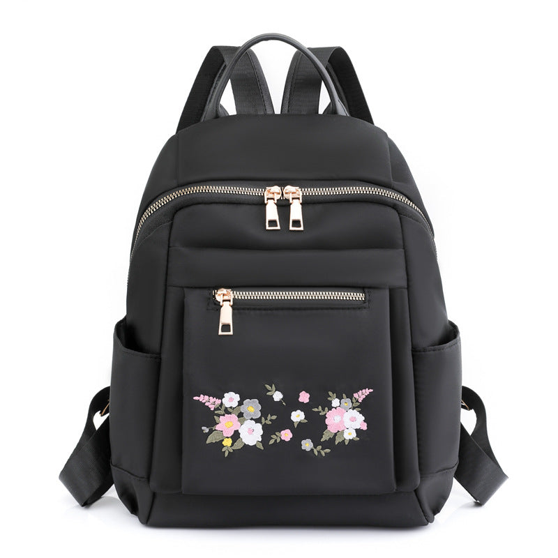 Floral Embroidered Backpack Bowlift