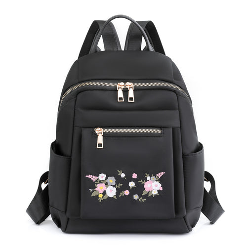 Floral Embroidered Backpack Bowlift