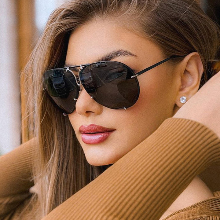 Ladies' flight sunglasses with stylish metal frame and UV protection Bowlift