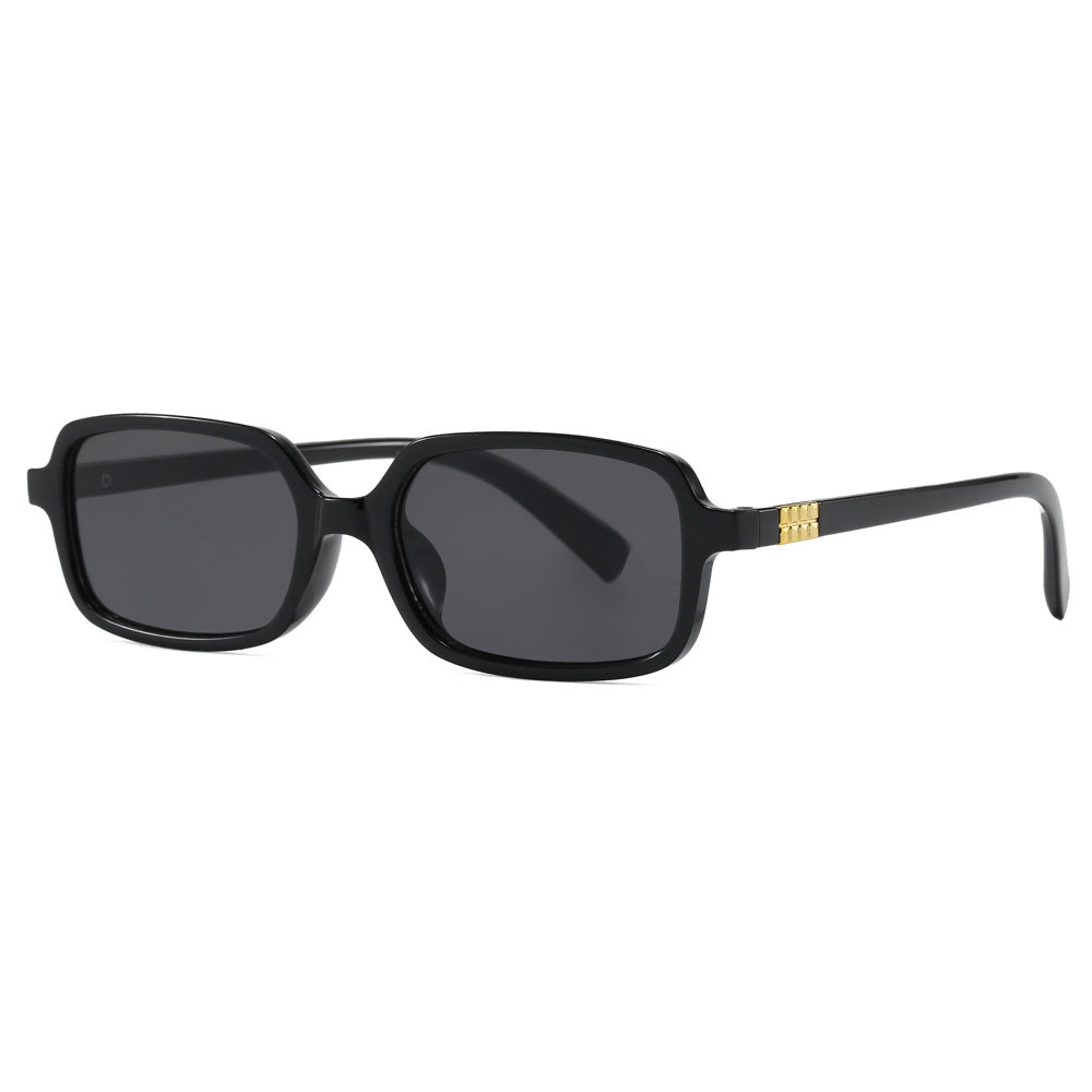 Women's fashionable square glasses with elegant plastic frame and gold accents Bowlift