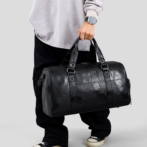 Premium Leather Weekender Duffel Bag Bowlift